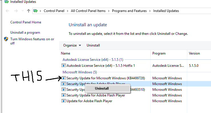 Win10 64Bit Professional | Uninstall SECURITY UPDATES FOR MICROSOFT WINDOWS d5760b64-0ac0-47cb-a714-0bec20b1bb00?upload=true.png