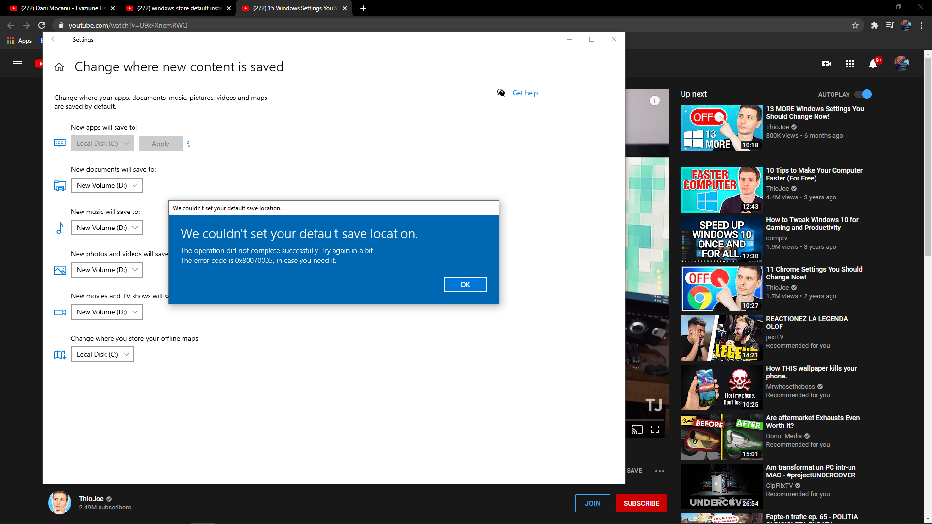 I am unable to change the default download location for windows store apps. d590a649-d6df-45ff-b975-da11bbfa8938?upload=true.png