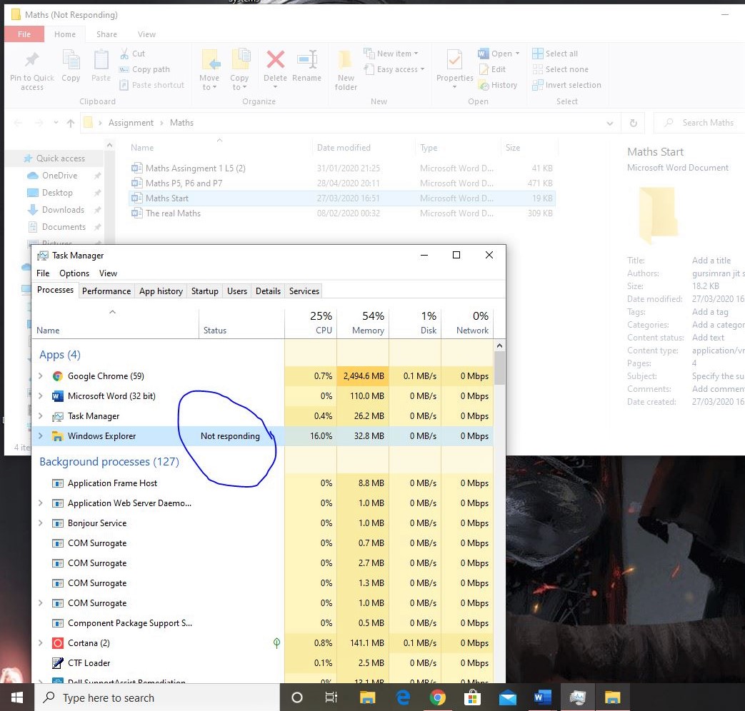 Window Explorer crashing ambiguously. d59f3586-c380-4b62-9a03-1e57bd98dfc1?upload=true.jpg