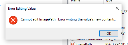 Cannot modify ImagePath value data from Registry Editor d668721a-3e2e-47bf-8491-148d442d14e8?upload=true.png