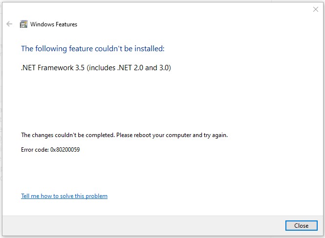 .NET Framework 3.5 installation fail, error code = 0x80200059(Windows 10) HELP ! d66c4273-969b-4392-a3e6-b14899e5ba49?upload=true.jpg
