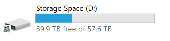 Created a storage space via powershell and all the drive show as full in the UI d6c64bae-037b-4a1c-8a08-91ebf5a5d34e?upload=true.png