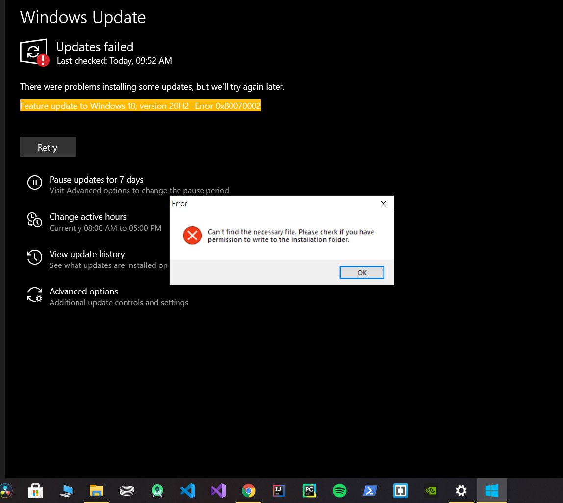 Iam unable to update windows10 verison 1903 to verison 2004. Feature update to Windows 10,... d741aff1-b41d-4171-85f7-c26ac2bd0616?upload=true.png