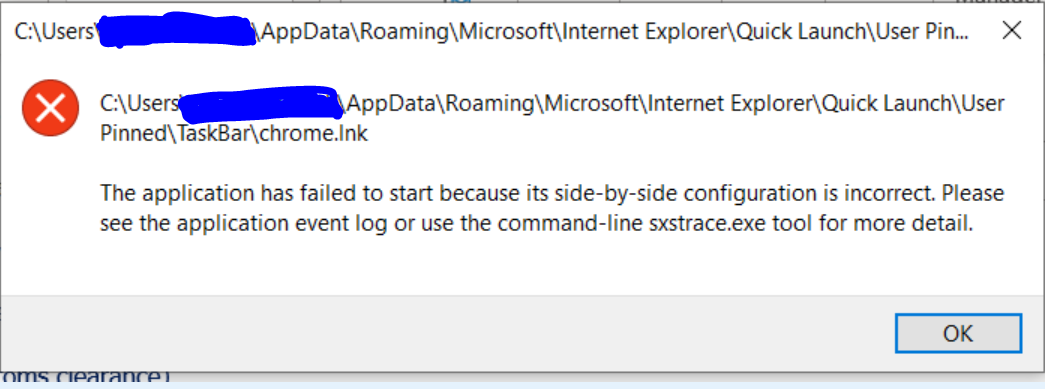 The application “chrome” has failed to start because its side by side configuration is... d79d10a2-5111-4175-8ac7-6d12556b869f?upload=true.png
