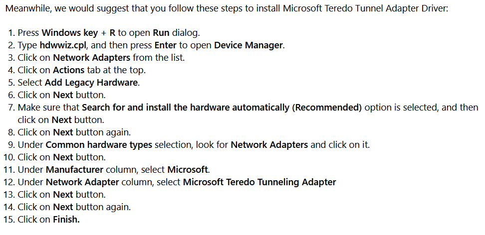 Teredo is unable to qualify... Cant even find it in device manager. d7ae10ce-267c-4ca1-8bf1-2e71e2fd3d7f?upload=true.png