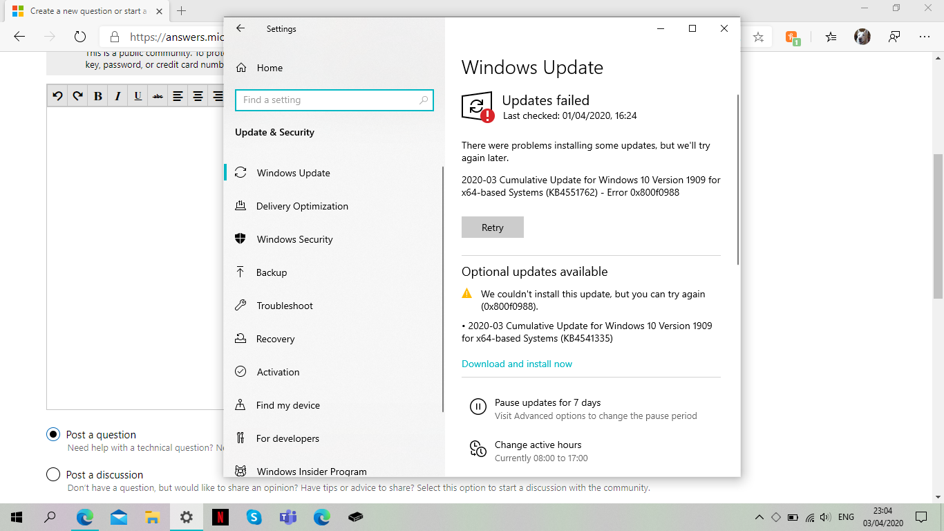 cant install windows updates getting error 0x800f0988 d8ace8b8-0129-49ff-9433-8c9bbf53ad2a?upload=true.png