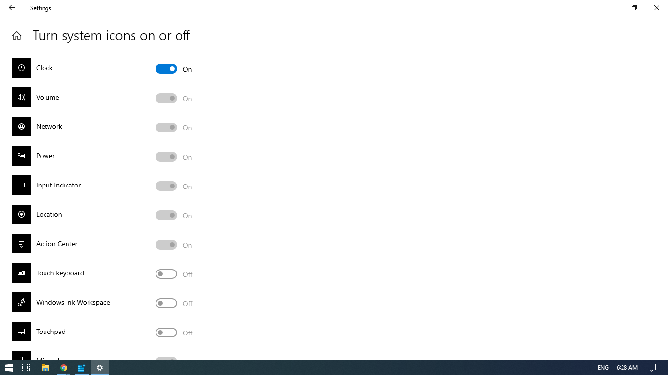 Icons in the Taskbar settings are all grayed out d8af4fa8-82e0-4d88-9619-aee381fcf83a?upload=true.png