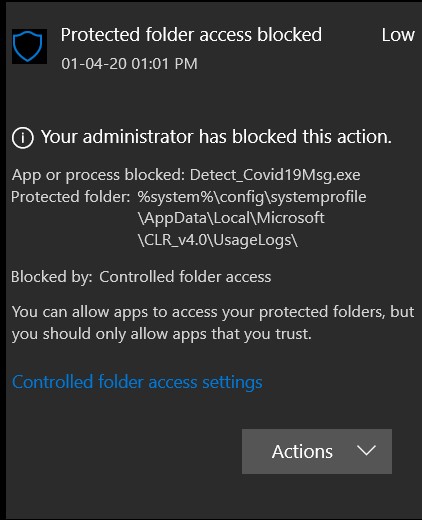 Detect_Covid19Msg.exe Is this a virus OR a real App/Process ? d911d7b2-e983-4412-b7d8-954d05dee34c?upload=true.jpg