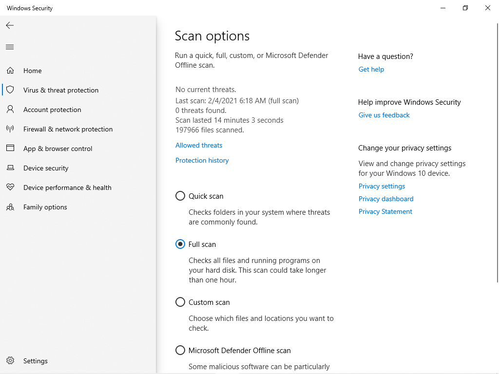 Windows Defender full scan only 14 minutes?  What's wrong?? d95f0157-463a-4dda-8510-3fa6a52486ad?upload=true.png
