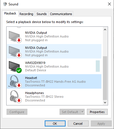 Bluetooth headphones will not appear as audio output, and is shown but unavailable to... dacd4413-0632-4d7e-91f6-9f686271a1a9?upload=true.png