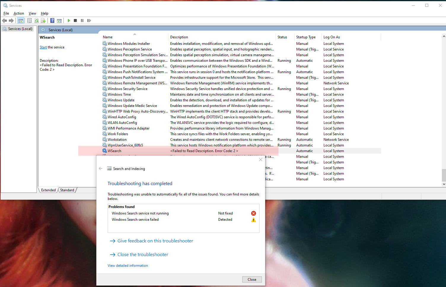 SearchIndexer.exe has failed recently / WSearch Windows 10 / Feb 2020 <Failed to read... daefdc68-3c07-455e-ad19-6e895172d17c?upload=true.png