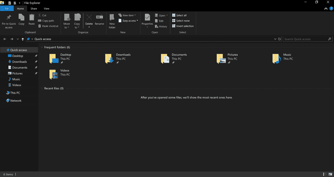 File Explorer does not adjust with Windows 10 dark theme dark-theme-in-file-explorer.png