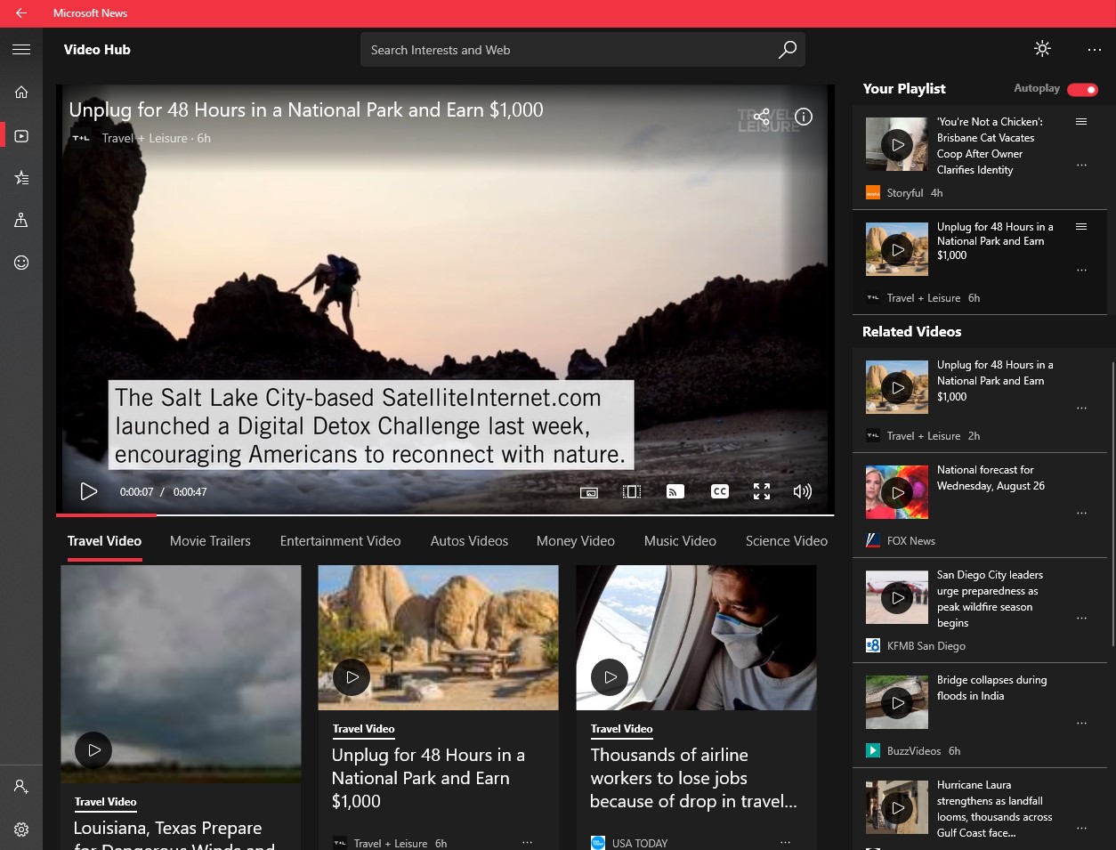 New updates to Microsoft News app in Windows 10 DarkVideoHub2.jpg