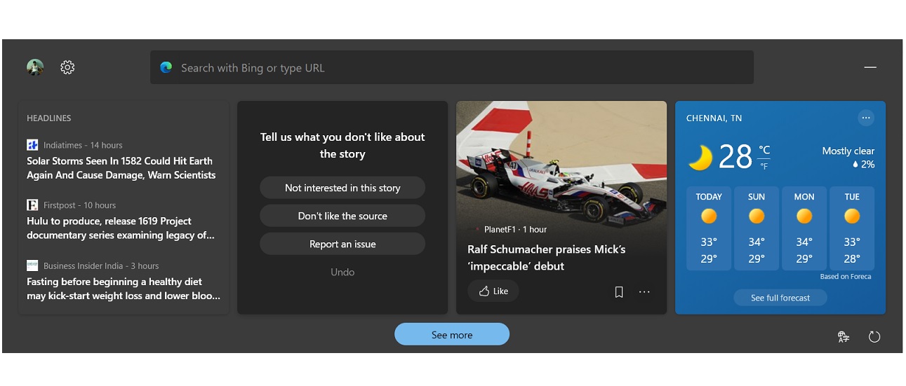 Windows 10 is getting a floating web search feature via Microsoft Edge Dashboard-layout.jpg