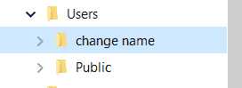 Why is the name of the folder in Users "change name" dbc637fa-53cf-4b54-bc87-023f50ebc1cc?upload=true.png