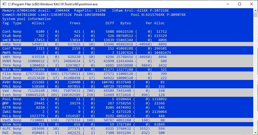 64 GB Ram 99% used up -> 60GB Non Paged Pool dca1ef8a-e4d6-4806-8d07-6d33d966699b?upload=true.png