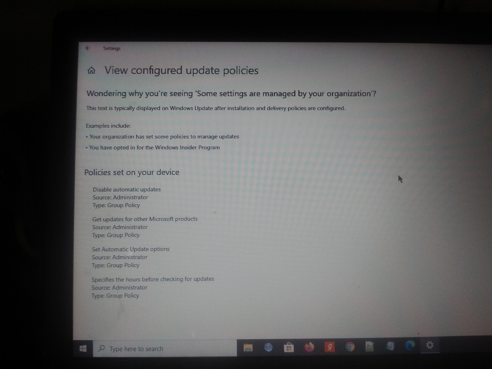 When Windows updates alerts me to available new  "Some settings are Managed by Your... dcb71833-6bc8-4465-8b81-675069fa4892?upload=true.jpg