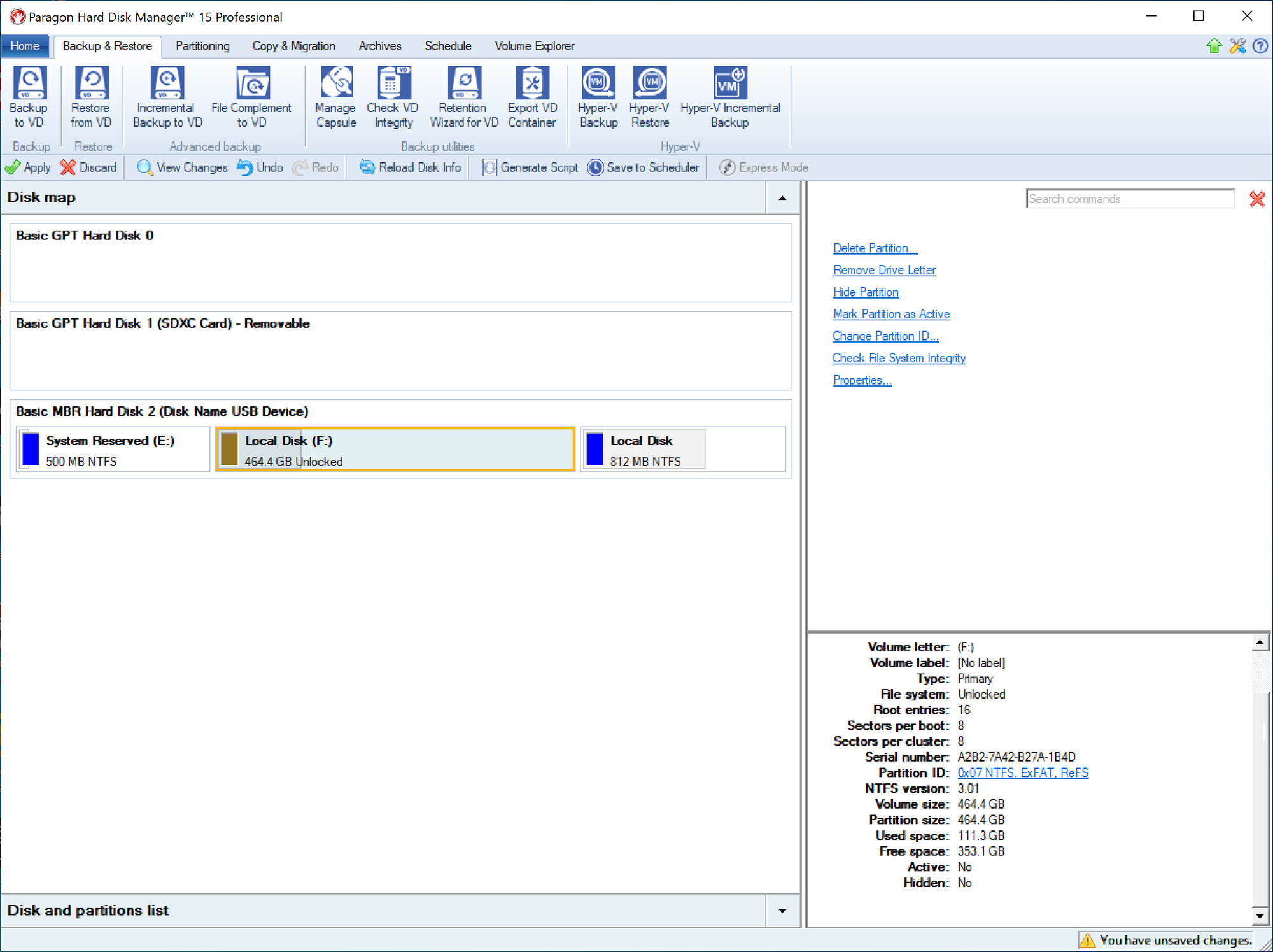 Is it possible to reset the filesystem on a partition/volume to NTFS without formatting? dcdeb436-1ec8-444f-be19-360ffd53985f?upload=true.png
