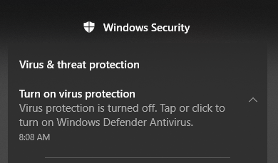 can't turn real time protection in windows 10, Windows 10 virus & threat protection page... dd011b5d-3ae2-4a0d-9e15-5f086e101dc7?upload=true.png