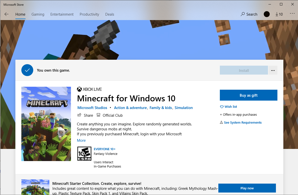It will not let me download Minecraft windows 10 Edition dde76aa8-9413-4cec-a1fc-ee54030dceaf?upload=true.png