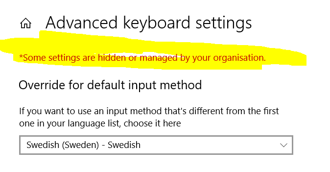 I am blocked from some control panel options with the message - some settings are managed... de10bf77-cb92-403b-bffe-b74bfe2e87dd?upload=true.png