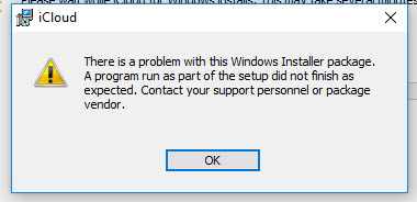 Error message while starting after te installation of iCloud for win 10 de5e8cf3-2940-4999-a48b-e167d7a47c54.jpg