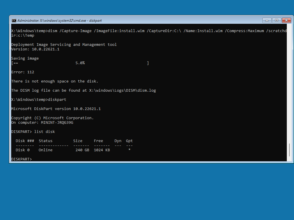 DISM /capture-ffu on Hyper-v. Getting error 112 not enough disk space when there is way... de66c007-cb83-4160-a81f-6240f2869ea7?upload=true.png