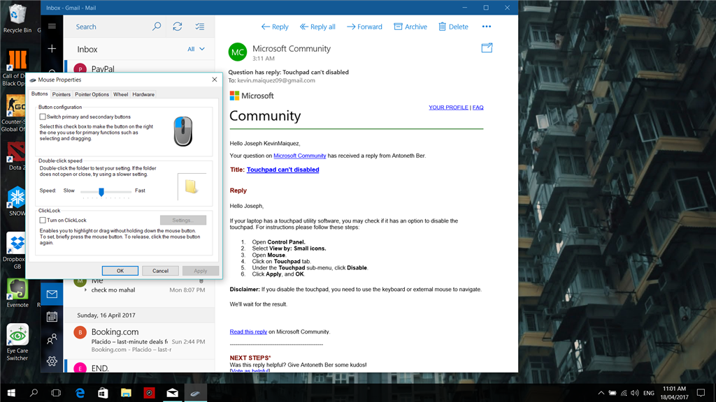 keyboard and touchpad are disabled.  Cannot to anything.  cannot get to control panel to... de836071-2042-474c-ba0d-0eb681f83616.png