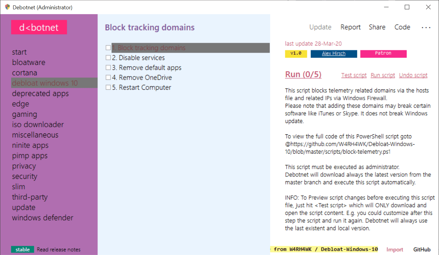 Latest Debotnet Windows 10 Tweaker gets debloating scripts debotnet-windows-10.png