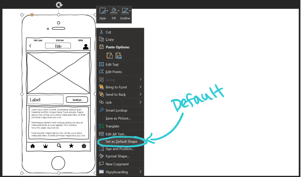 New Sketchy Shapes feature for Office 365 Word, PowerPoint, and Excel default-shape.png