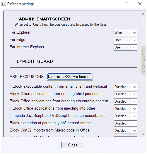 ConfigureDefender: Windows Defender configuration tool defender-settings.png