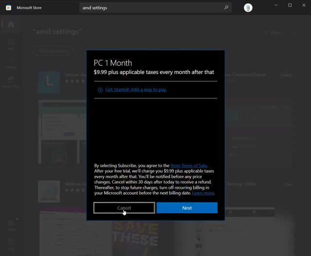 You cant click cancel on the PC game pass 1 month trial DEQGhrxB7d9ASa3d6FezZsH3mui3SDSokGfO4ElmnYE.png