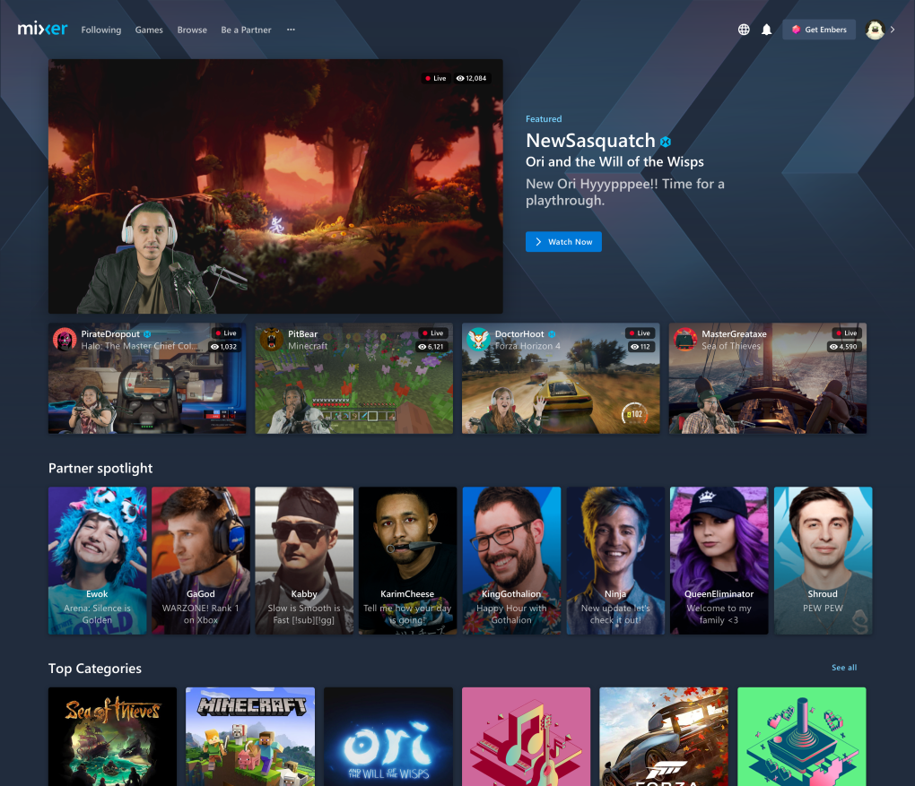 New Mixer homepage, features, and more Desktop-Delve-V2-Release.png