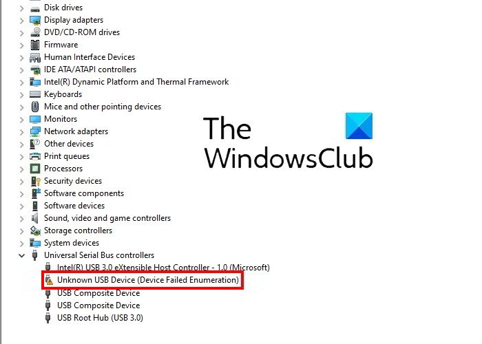 Fix Unknown USB Device, the Device Failed Enumeration error on Windows 11/10 Device-Failed-Enumeration-error.jpg