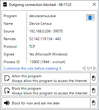 What is devicecensus.exe on Windows 10 and why does it need Internet connectivity? devicecensus-exe-process-windows-10.png