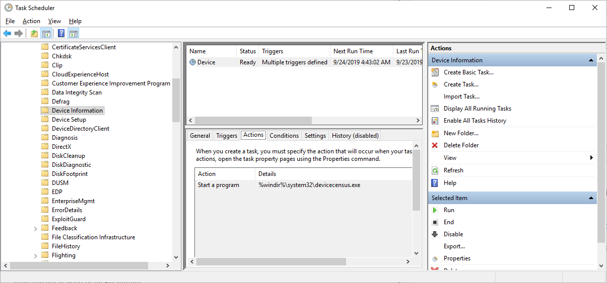 What is devicecensus.exe on Windows 10 and why does it need Internet connectivity? devicecensus-task.png