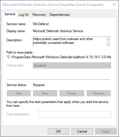 Microsoft/Windows Defender Antivirus Service stuck on disabled and wont restart df57f47b-1038-4468-8efe-73ab625f88a2?upload=true.png