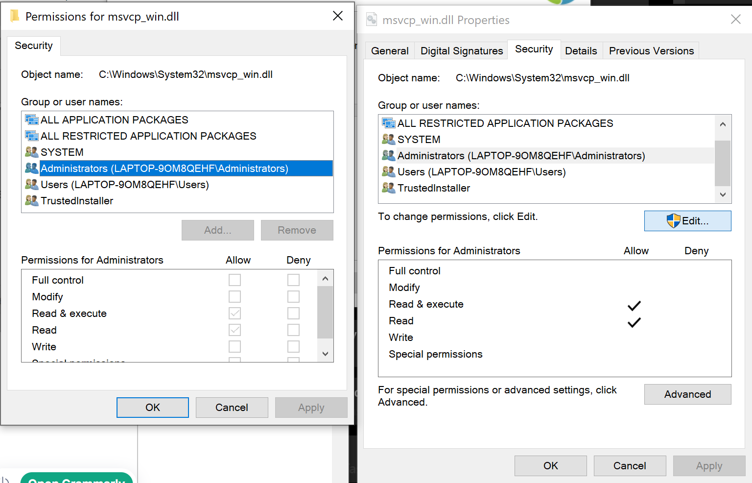 Error Writing To File C Windows System32 Msvcp140 Dll Verify That You Have Access To