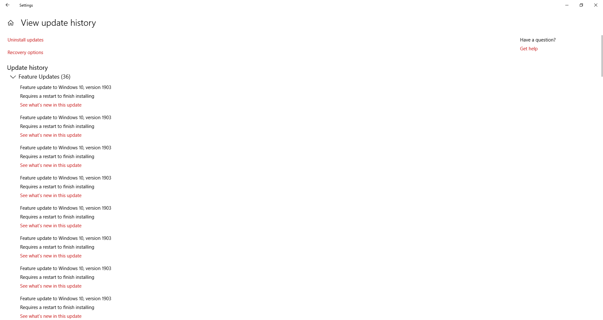 1803 can't update to 1903 windows 10 FAILED TO INSTALL df725eb7-5489-4e56-bb2a-6c8ca7e20d60?upload=true.png