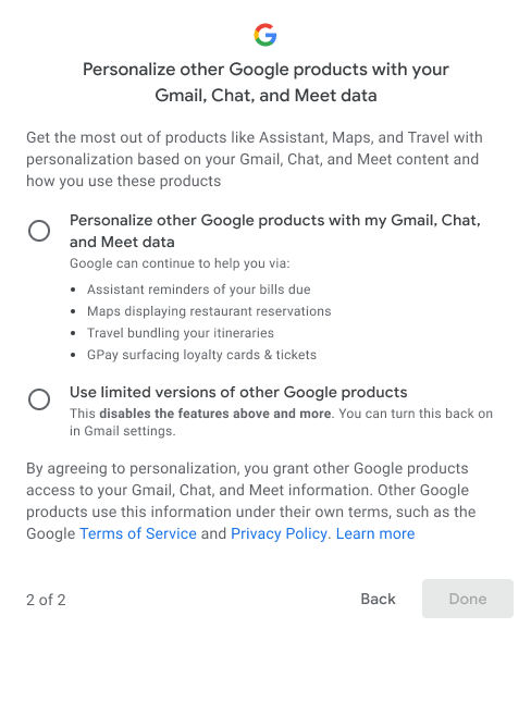 New settings for smart features and personalization in Google Gmail Dialog_with_Icon_1.max-1000x1000.png