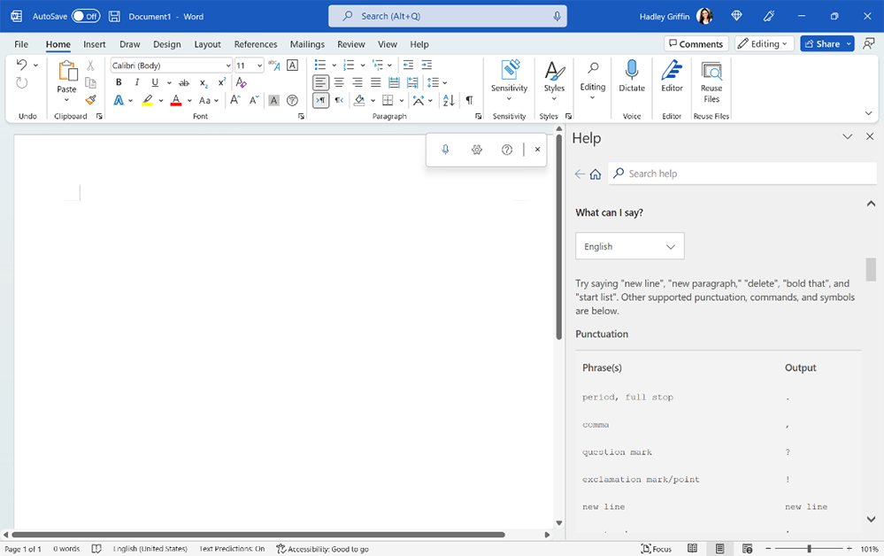 how to pin the microphone icon to my toolbar for dictation to write in an email Dictation-Options-999.png