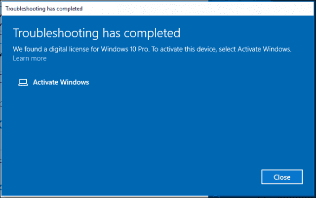 Ho to Transfer Windows 10 Pro upgrade bought in Microsoft Store to another computer Digital-License-Found-640x400.png