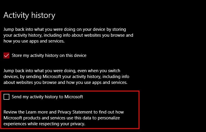 How to stop Microsoft from tracking you on Windows 10 computer disable-Activity-history.jpg
