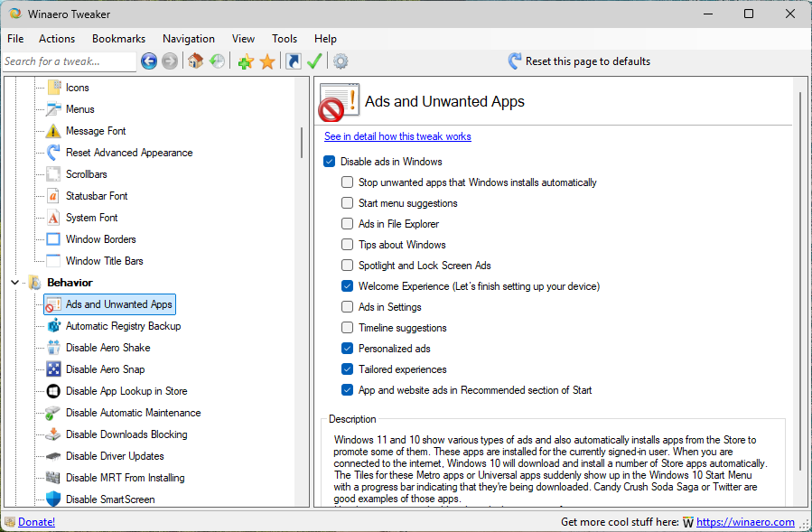 Do this if you want to stop ads in Windows 11 disable-ads-windows-11-winaero-tweaker.png