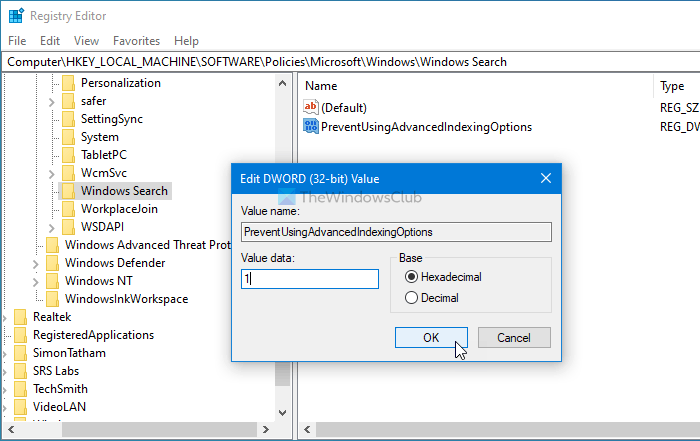 How to disable Advanced Search Indexing Options in Windows 10 disable-advanced-indexing-options-2.png