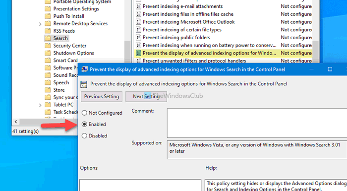 How to disable Advanced Search Indexing Options in Windows 10 disable-advanced-indexing-options-3.png