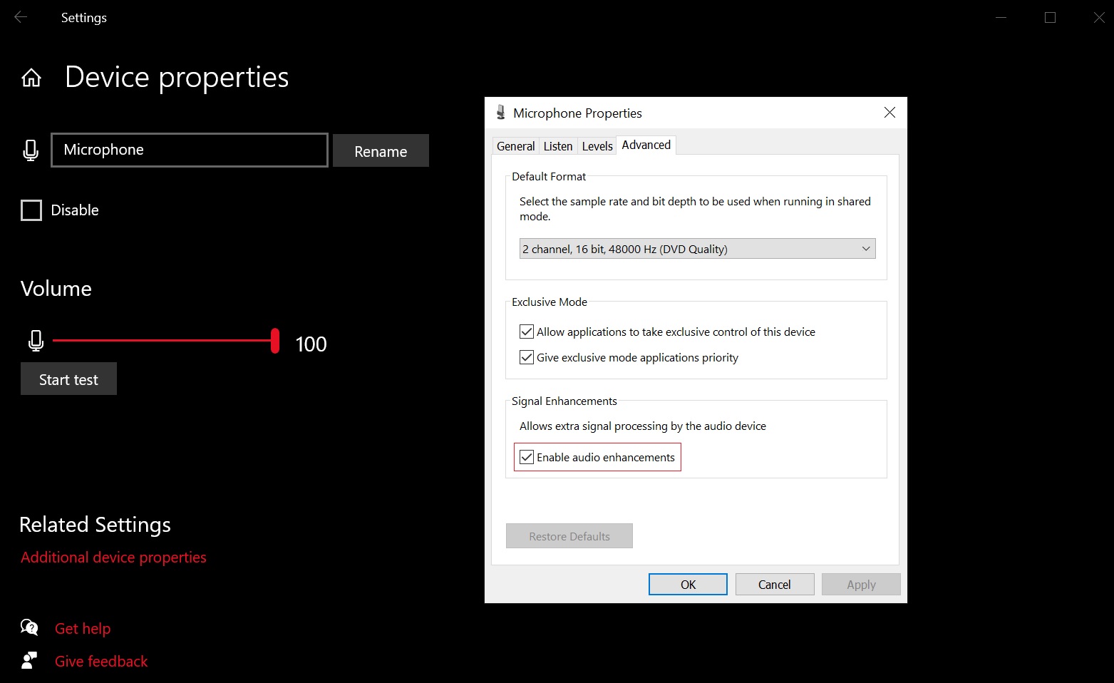 Microsoft confirms audio issues in Windows 10 KB5016616 August 2022 Update Disable-audio-enhancements.jpg
