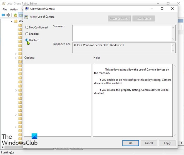 How to disable Camera using Group Policy or Registry Editor on Windows 10 Disable-Camera-on-Windows-10-Group-Policy.jpg