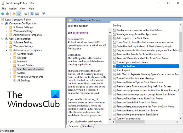 How to disable Lock the Taskbar option in Windows 10 Settings disable-lock-the-taskbar-gpedit.png