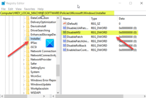 You do not have sufficient access to uninstall a program error in Windows 10 disable-msi-300x202.png